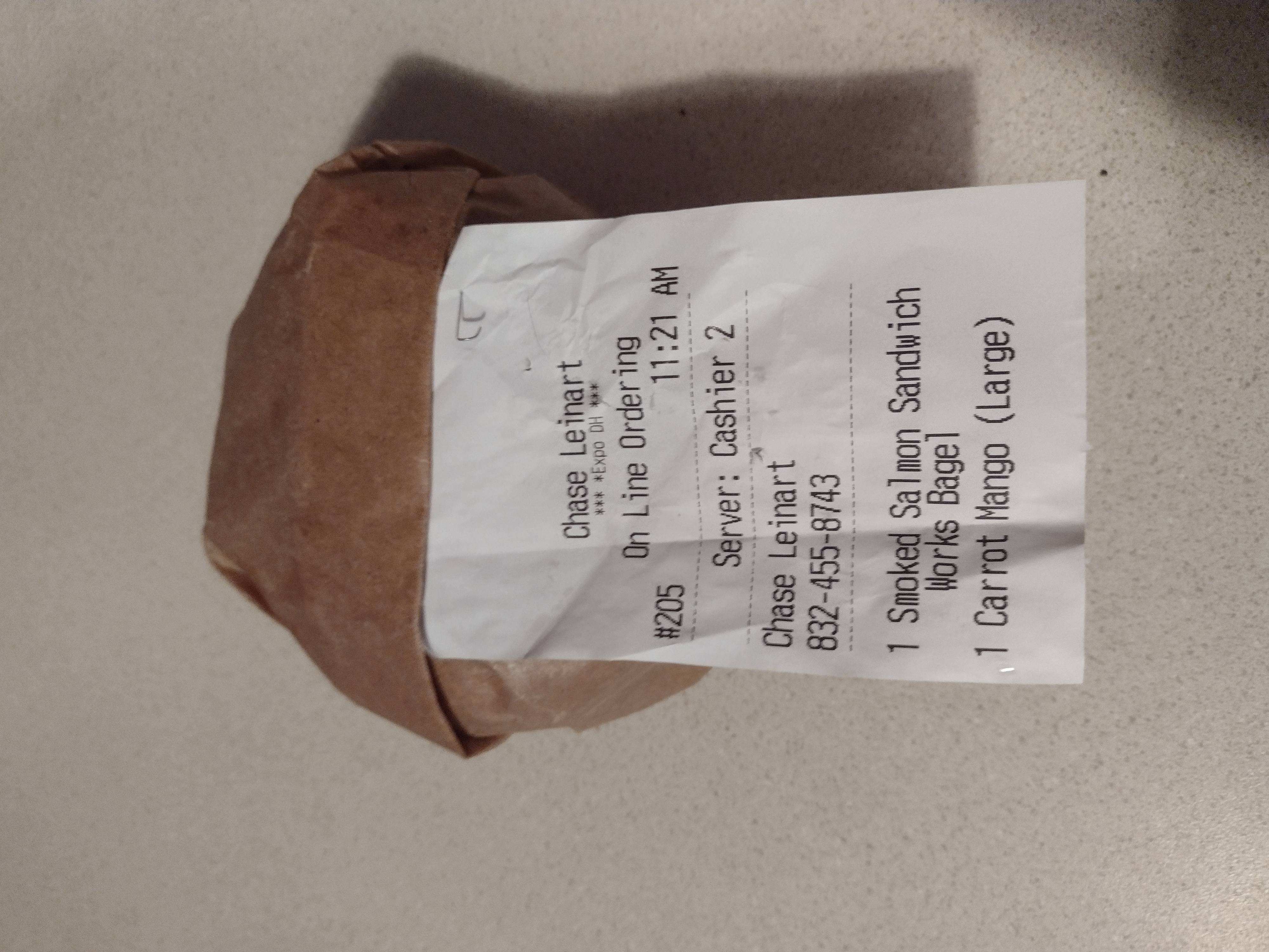 Works Cafe Receipt